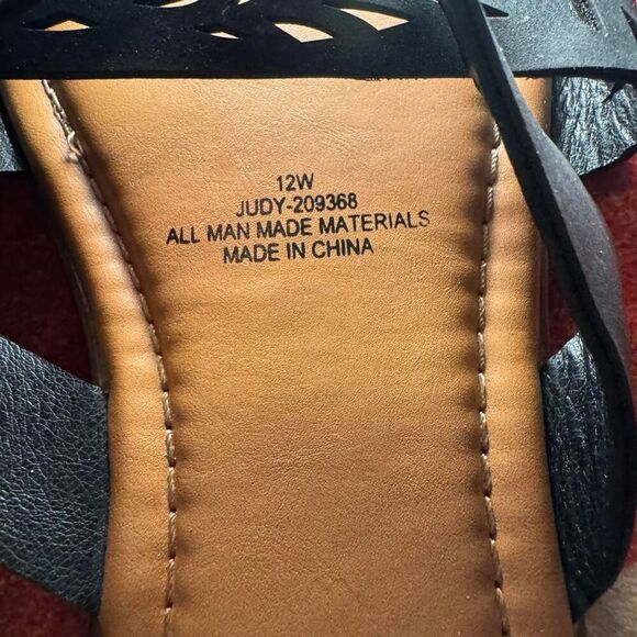 Avenue Women's Wide Fit Black Cloudwalker Judy Slip-on Slide Sandals Size 12W - Picture 6 of 8